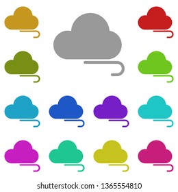 cloud, wind multi color icon. Simple glyph, flat vector of Weather icons for UI and UX, website or mobile application