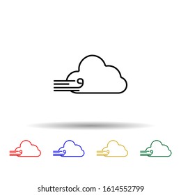 a cloud with a wind multi color style icon. Simple thin line, outline vector of web icons for ui and ux, website or mobile application