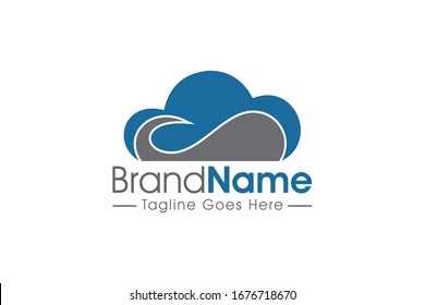 cloud wireless digital server hosting logo
