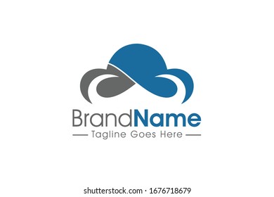 cloud wireless digital server hosting logo