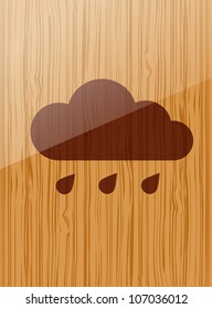 Cloud at wooden texture. Vector