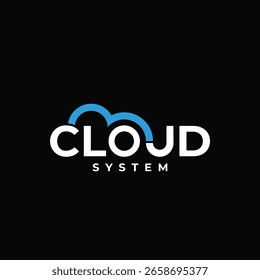 VECTOR DE IDEA DE DISEÑO DE LOGOTIPO DE WORDMARK EN LA NUBE.