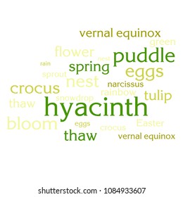 cloud of words list about spring season