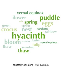 cloud of words list about spring season