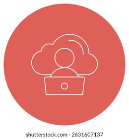 Cloud Workspace icon, Seamless Collaboration in the Cloud, Empower Remote Teams with a Cloud Workspace, vector