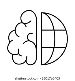 Cloud World Line Icons. AI, Brain, Robot, Bot, Technology, Mind, AI Agent, Intelligent Icons Editable Stroke Vector Illustration