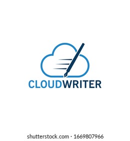 Cloud Writer Logo Template Design