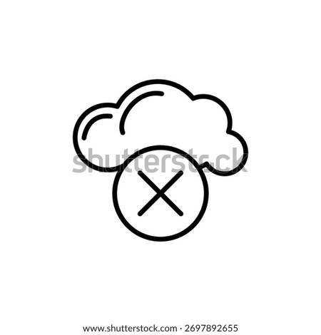 A cloud with an X mark showing the operation was canceled.