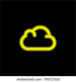 Cloud yellow glowing neon ui ux icon. Glowing sign logo vector