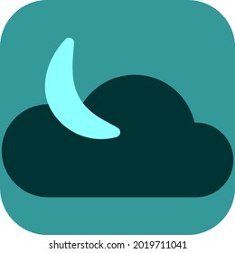 Cloud with young moon symbol, illustration, vector on a white background.