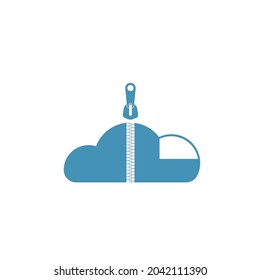 cloud zipper document  app icon vector concept design web 