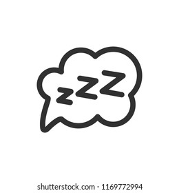 cloud with zzz. monochrome icon