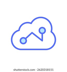 Cloud-Based Data Analytics Icon Representing Internet Marketing Strategy and Growth through Digital Communication and Metrics Visualization