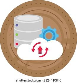 cloud-based data warehouse Concept, database stored as a managed service Vector Icon Design, Cloud Processing Symbol, Computing Services Sign, Web Services and Data Center stock illustration