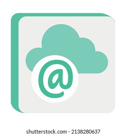 Cloud-based Email Service Semi Flat Color Vector Object. Full Sized Item On White. Cloud Computing Model. Storage Service Simple Cartoon Style Illustration For Web Graphic Design And Animation