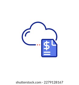 Cloud-based invoicing and billing icon