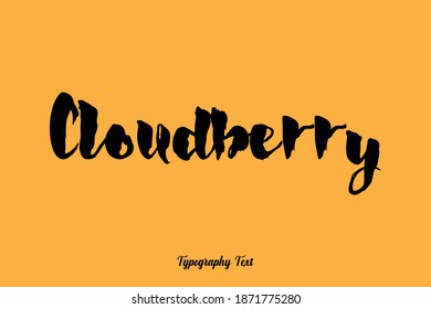 Cloudberry Bold Calligraphy Text On Yellow Background