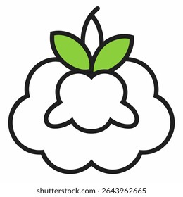 Cloudberry outline icon on white background