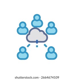 cloud-collaboration icon vector illustration new style