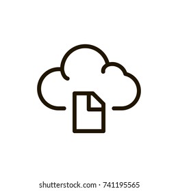 Cloude flat icon. Single high quality outline symbol of system for web design or mobile app. Thin line signs of server for design logo, visit card, etc. Outline logo of network
