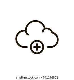 Cloude flat icon. Single high quality outline symbol of system for web design or mobile app. Thin line signs of server for design logo, visit card, etc. Outline logo of network