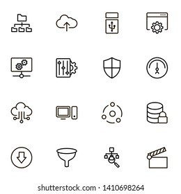 Cloude services ine icon set. Collection of high quality black outline logo for web site design and mobile apps. Vector illustration on a white background