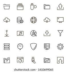 Cloude services ine icon set. Collection of high quality black outline logo for web site design and mobile apps. Vector illustration on a white background