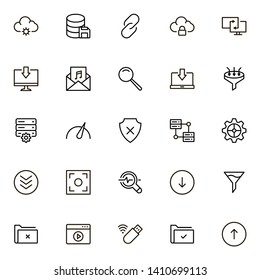 Cloude services ine icon set. Collection of high quality black outline logo for web site design and mobile apps. Vector illustration on a white background