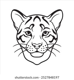 Diseño de Arte vectorial de cabeza de leopardo nublado