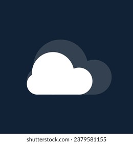 Clouded sky. weather illustration in flat design vector. Vector design element for logo, web and print