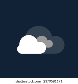 Clouded sky. weather illustration in flat design vector. Vector design element for logo, web and print