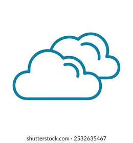 cloudes outline in white background