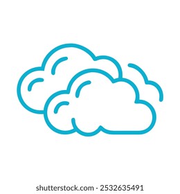 cloudes outline in white background