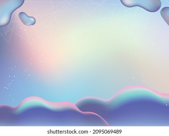 Cloud.Fluid abstract background. Aurora hologram. Glitter. Title space.