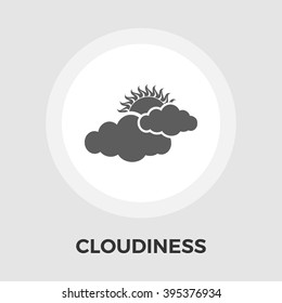 Cloudiness icon vector. Flat icon isolated on the white background. Editable EPS file. Vector illustration.