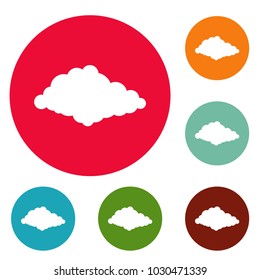 Cloudiness icons circle set vector isolated on white background