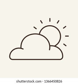 Cloudiness line icon. Sun, cloud, nature. Overcast concept. Can be used for topics like atmosphere, weather, scenery
