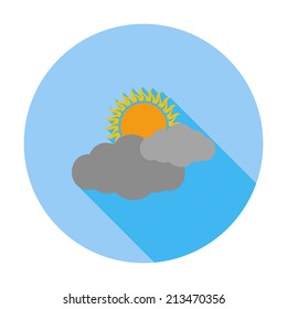 Cloudiness. Single flat color icon. Vector illustration.