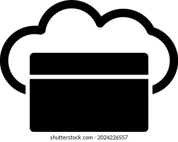 Diseño de iconos de vectores de glifos nublados
