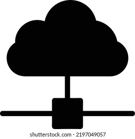 Clouding Icon With Glyph Style, Networking Sign And Symbol Isolated On White Background