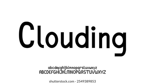 Clouding, Modern Bold Font. Sans Serif Font. Regular Italic Uppercase Lowercase Typography urban style alphabet fonts for fashion, sport, technology, digital, movie, logo design, vector illustration
