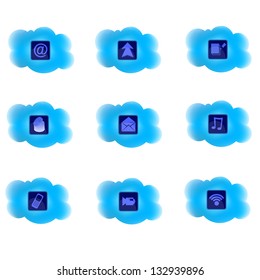 Clouding technology computing concept with icon, Vector