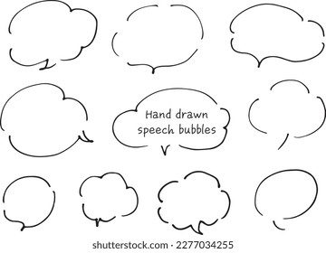 A cloud-like line-drawing speech bubble. Loose and stylish speech bubbles hand-drawn with a pen.