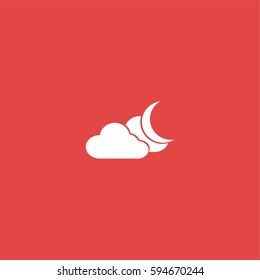 Cloudly night icon illustration isolated vector sign symbol