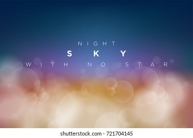 Cloudly night sky background with typographic design. Vector cloudly clean blue sky illustration.