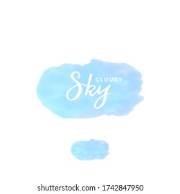 Cloudly Sky Blue Watercolor Vector Logo Branding Template