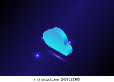 Clouds 3d float on small round dots collecting information. small circle light surrounds ai abstract background background concept high tech concept energy