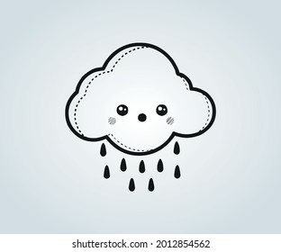 Clouds in abstract vector and illustration to demonstrate the weather in rain or sun