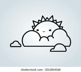 Clouds in abstract vector and illustration to demonstrate the weather in rain or sun