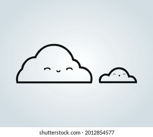 Clouds in abstract vector and illustration to demonstrate the weather in rain or sun